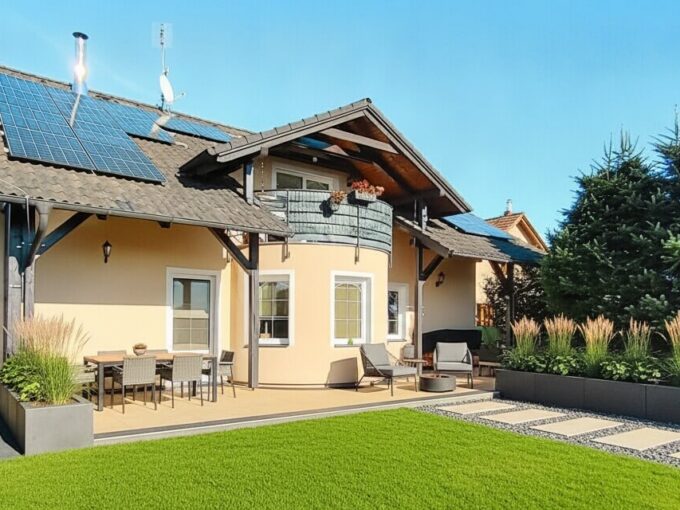 Vizualizace horní části zahrady u rodinného domu na Srubci